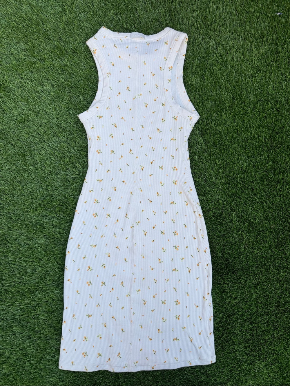 SKIMS Cotton Rib Tank Dress Marigold Rosebud Floral XS - Picture 6 of 8